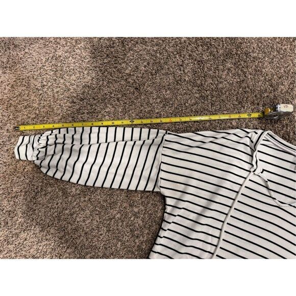 Cabi #5746 Small Relax Game Day Tie Neck Striped Sweatshirt Top - Picture 8 of 9